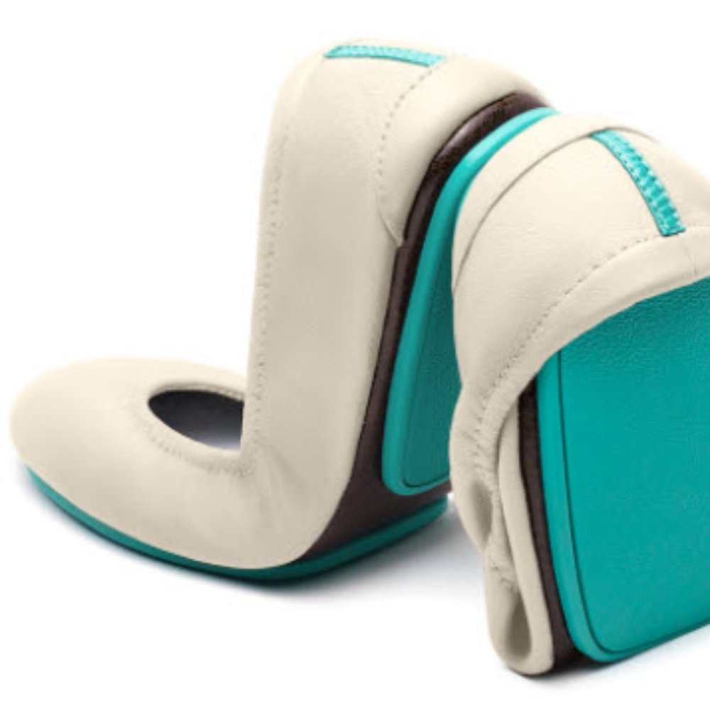 Tieks Cream Flats. Size 9.